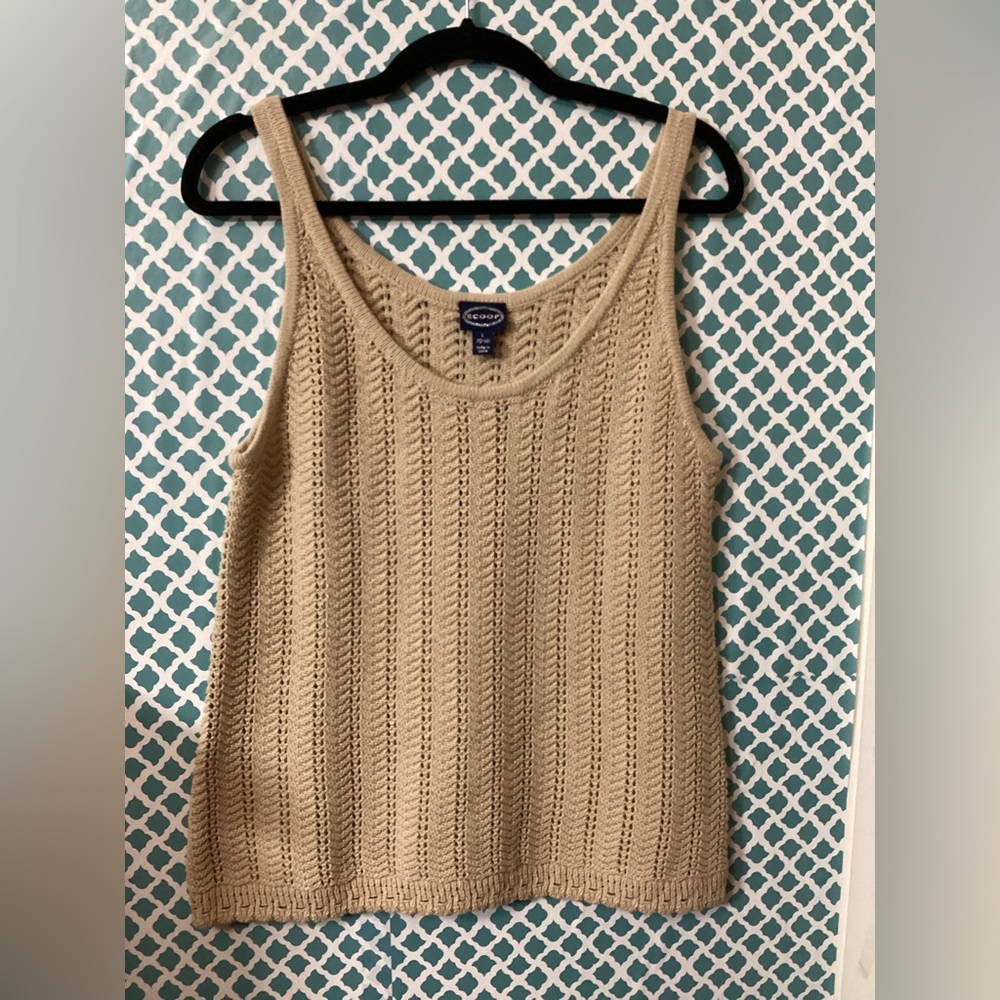 Scoop  Tan Knit Women's Top size large/12/14